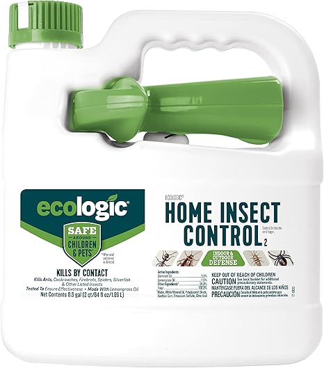 Ecologic Home Insect Control, Kills Cockroaches, Ants, Spiders and More, Indoor & Outdoor Use, Safe Around Children and Pets, (RTU Spray) 64 Fl Oz (Pack of 1)