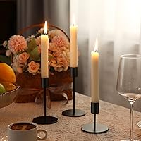 Vista 5 de Sieral Portavelas cónicos a granel, juego de candelabros modernos decorativos de metal para boda, aniversario, hogar, comedor, centro de mesa, Negro
