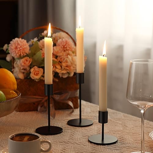 Miniatura 5 de Sieral Portavelas cónicos a granel, juego de candelabros modernos decorativos de metal para boda, aniversario, hogar, comedor, centro de mesa