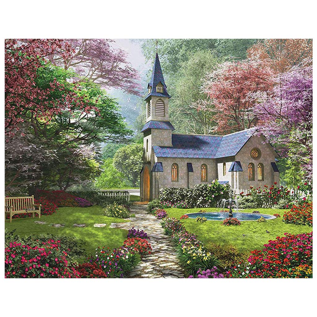 DCIDBEI Diamant Malerei 40x50 Cm - 5D Wald Landschaft Mit Quadratischen Steinen