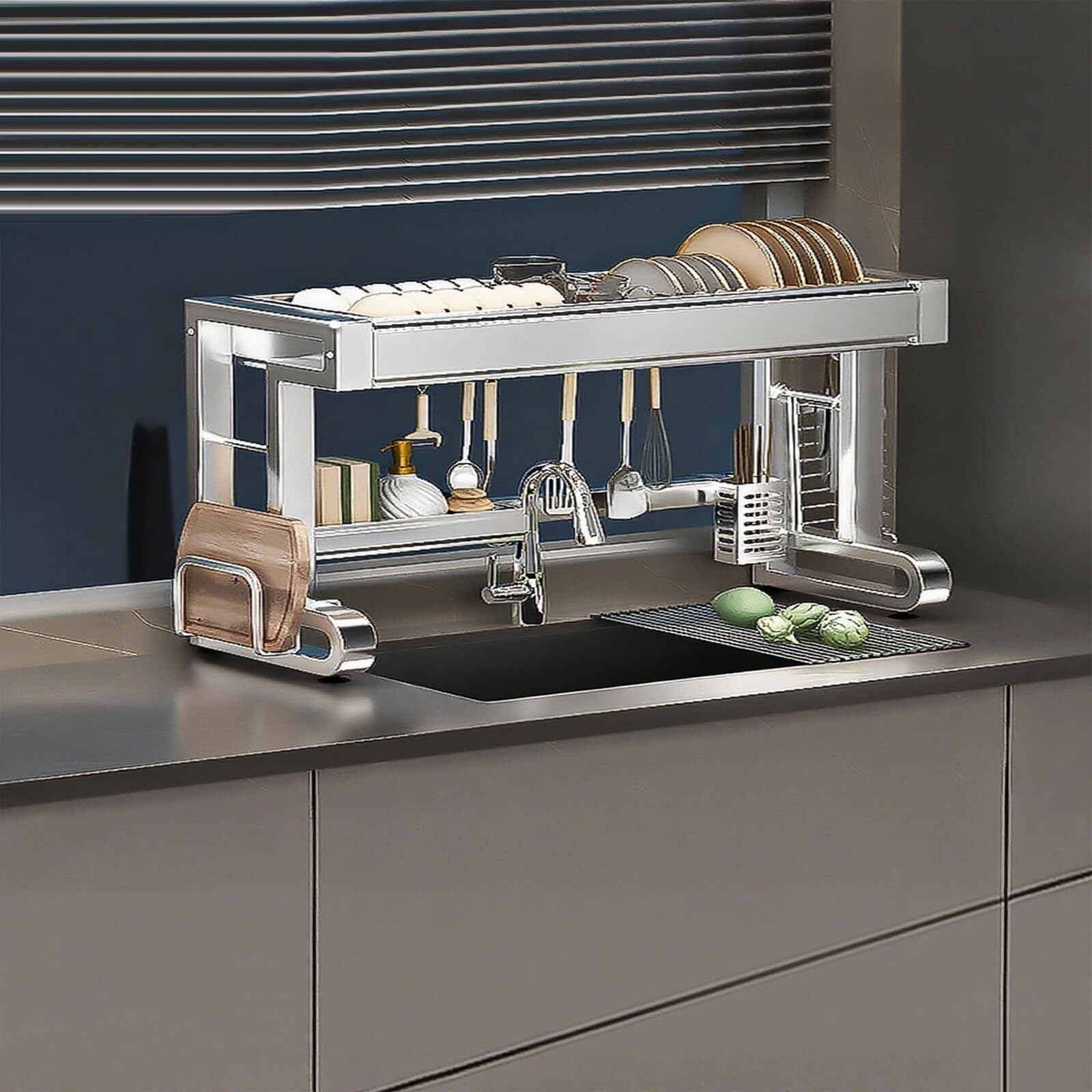 BLEKWETAAT Over Sink Dish Drying Rack Kitchen Dish Rack Over Sink dish rack