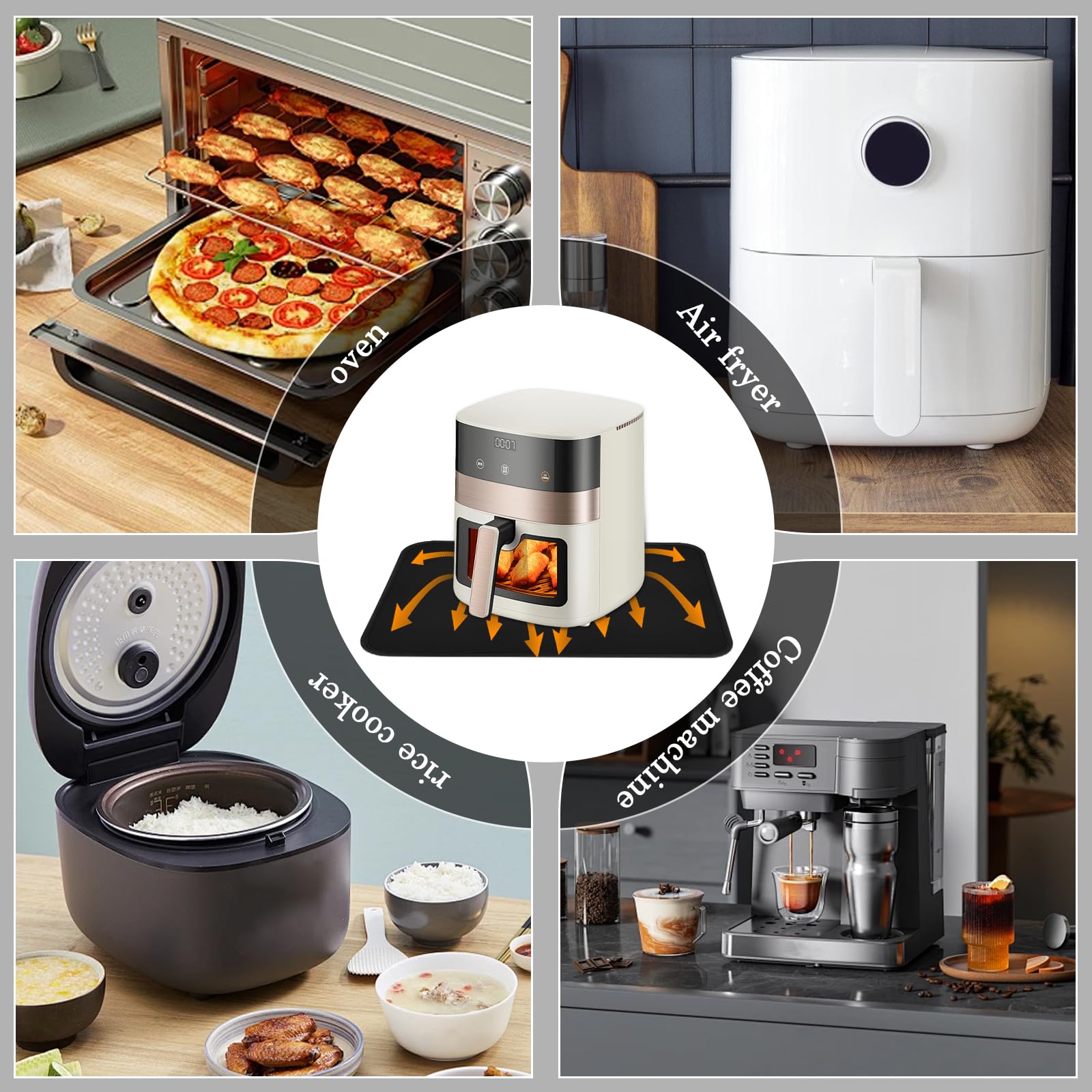 Hitzebeständige Unterlage 60x80cm - Schutzmatte Für Küchengeräte & Arbeitsplatten