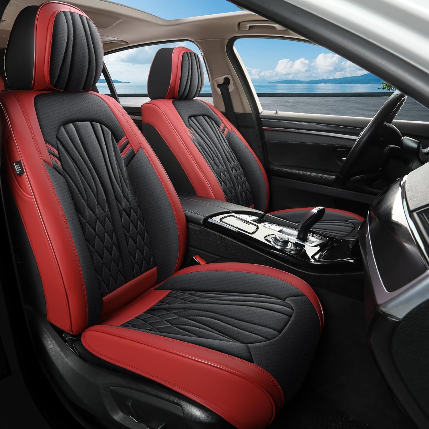 Car Seat Covers,Breathable and Waterproof Faux Leather Automotive Seat Covers for Cars SUV Pick-up Truck Sedan,Universal Anti-Slip Driver Seat Covers Wine Red Wine Red Front Pair