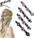 Sparkling Crystal Stone Braided Hair Clips for Women and Girls, 2025 New Rhinestone Hair Clips Hair Braid Clips, Easily Braided Hair Bands, Shiny Rhinestone Hair Clip (Mix, 4PCS)