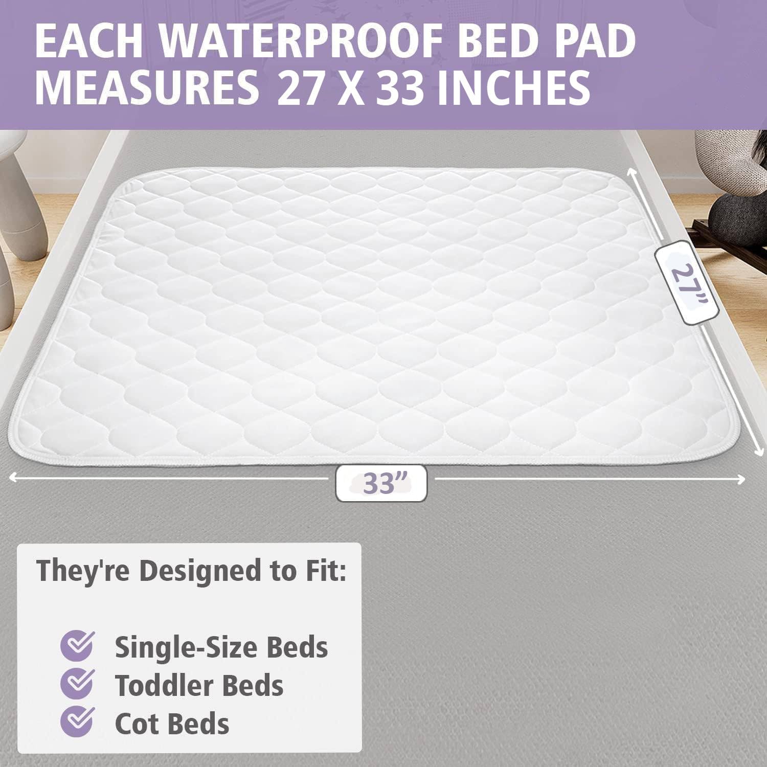 Lynmark® Kids - Set di 2 protezioni impermeabili per addestramento al vasino e bagnare il letto di bambini e bambini
