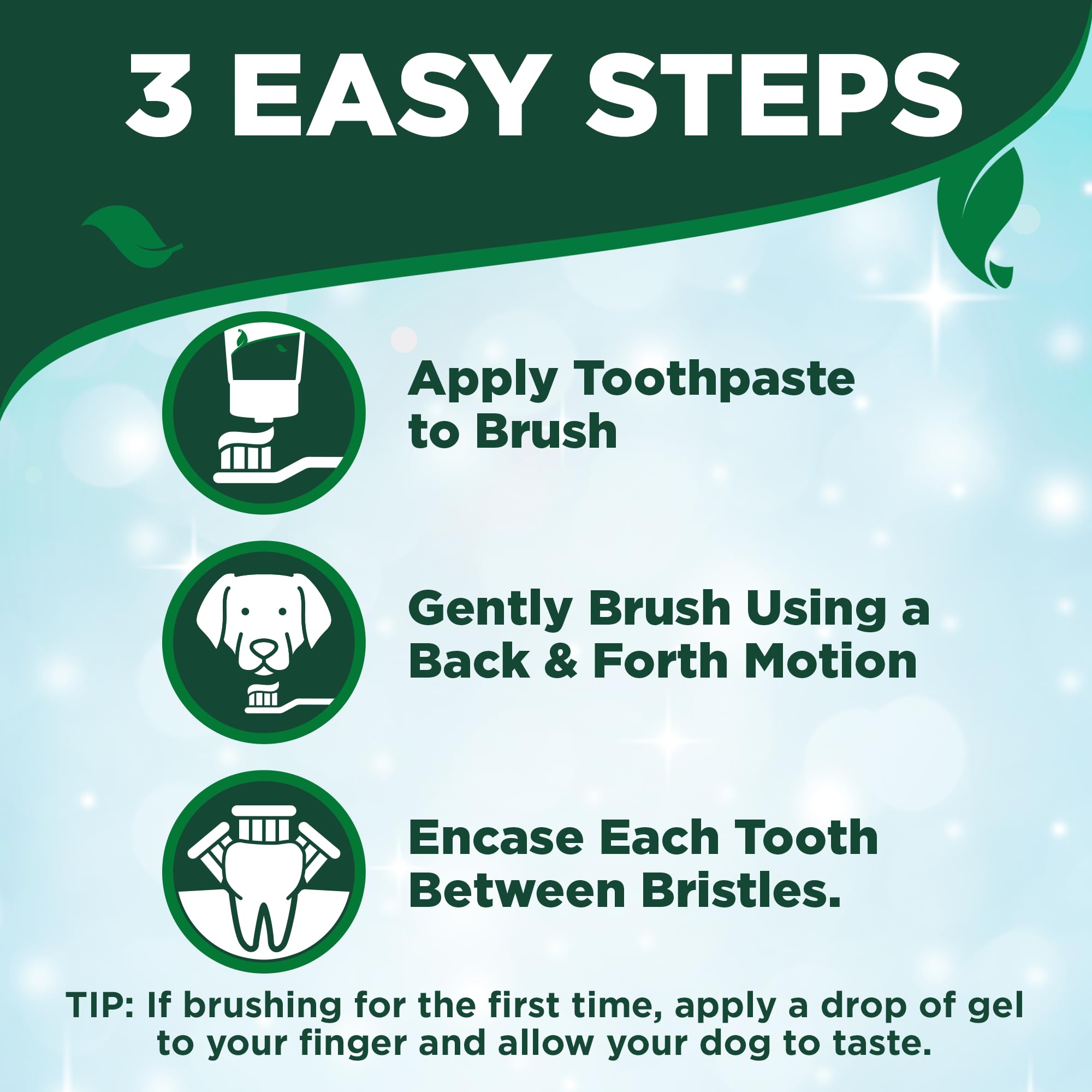 Vet's Best Paquete de cuidado dental para cachorros para perros y gatos – Pasta de dientes enzimática de mantequilla de maní, cepillo de dientes para cachorros de triple cabeza y toallitas dentales
