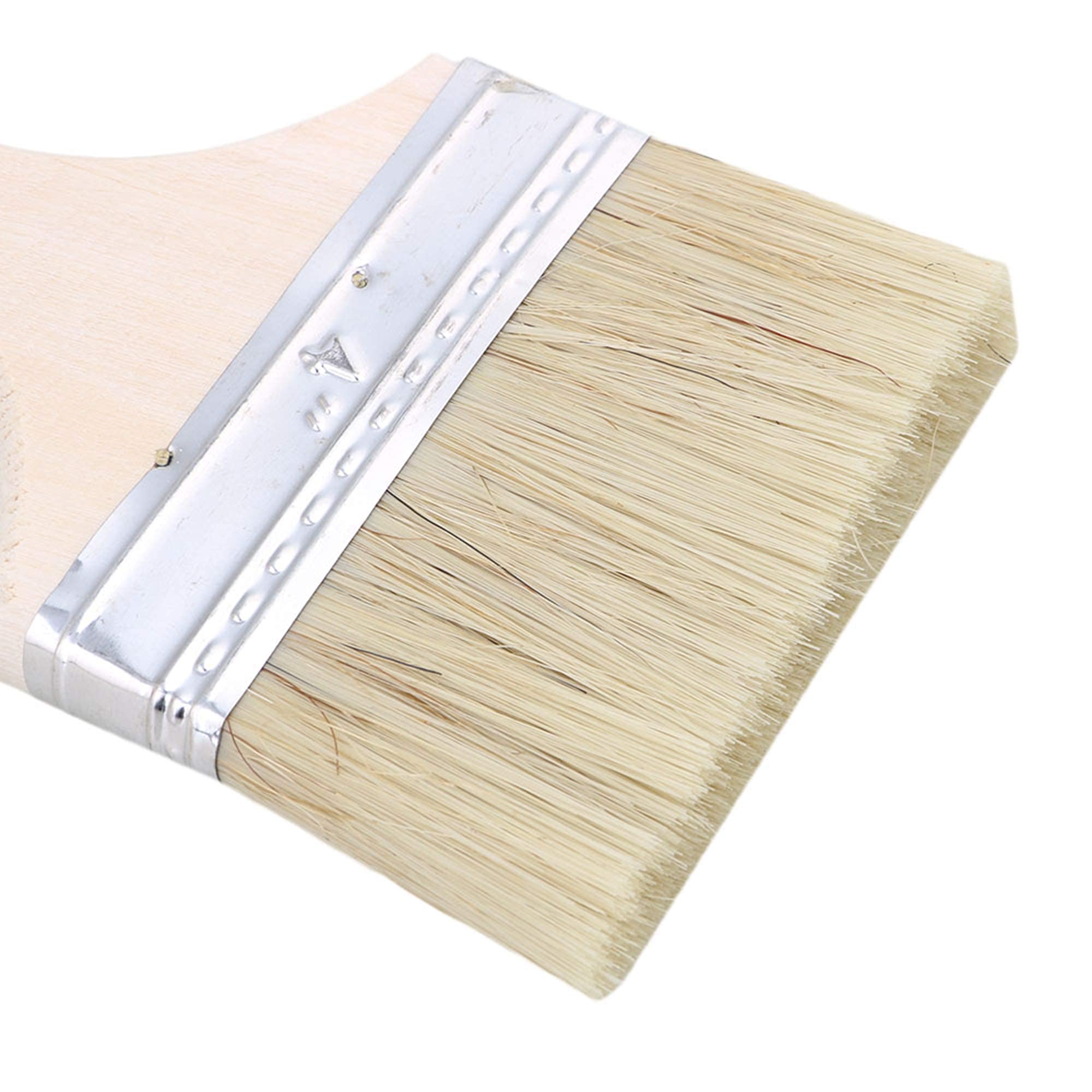 Lot de 20 pinceaux avec manche en bois - largeur 7,6 cm - pour peinture, tache, vernis, gesso, apprêt, colle