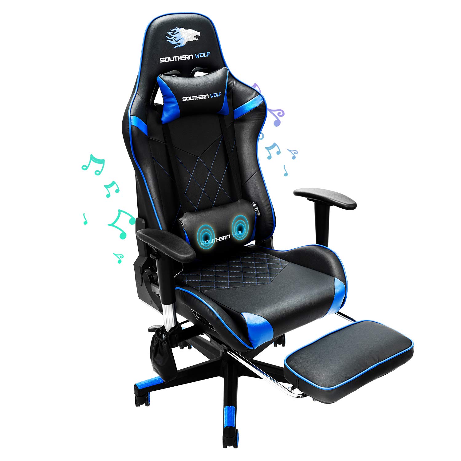 SOUTHERN WOLF Video Game Chair, Soft Leather Gaming Chair with