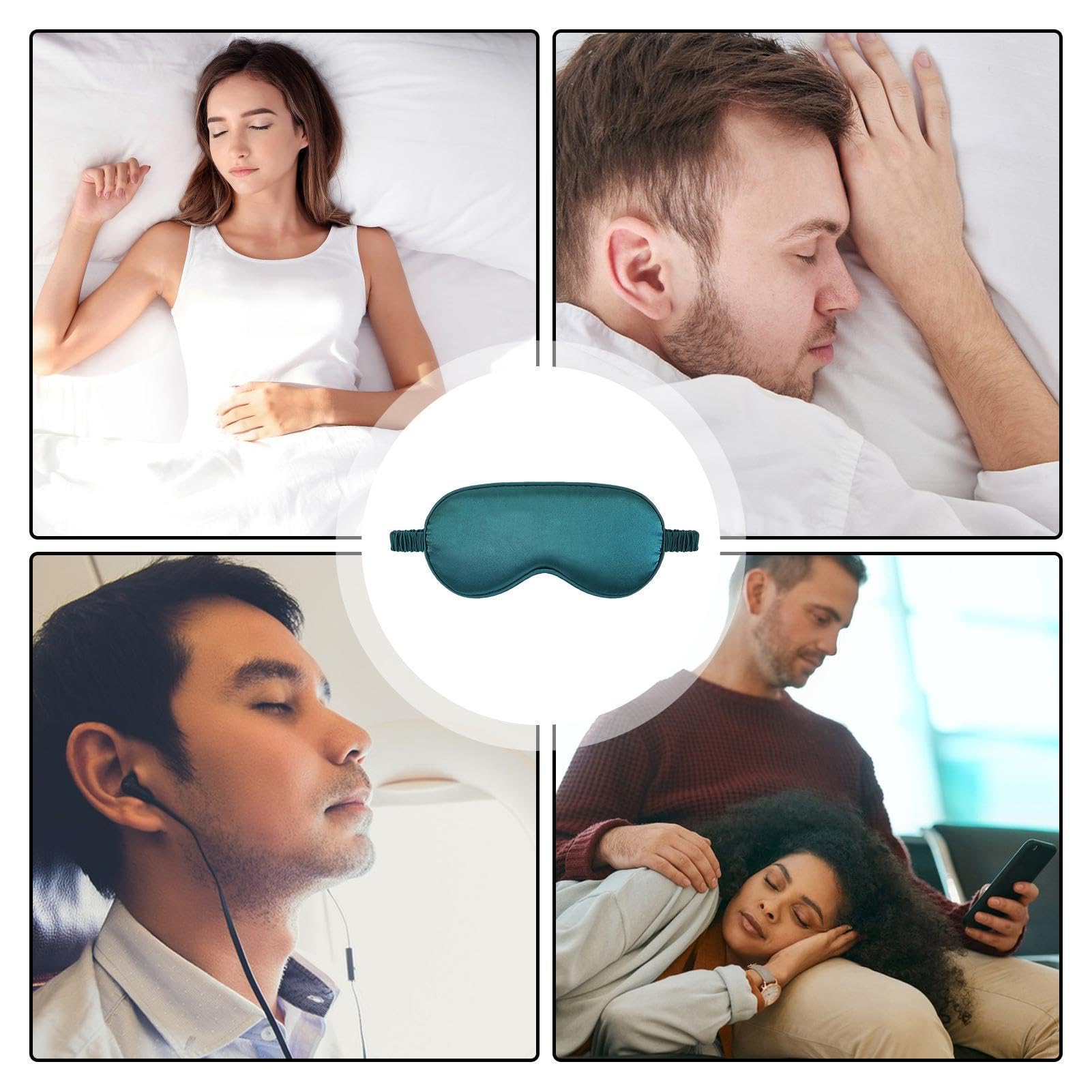 10 cerotti per dormire, oscuranti, con cuscinetto elastico per bloccare la luce, fascia regolabile per dormire, benda per gli occhi, cuscinetto elastico per gli occhi per dormire