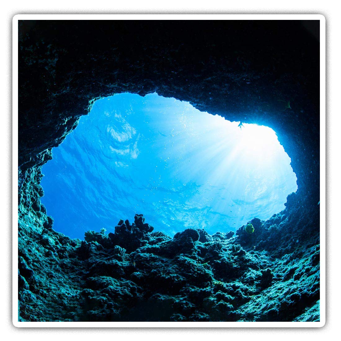 Destination Vinyl Ltd Multi Square Stickers (Set Of 2) 10Cm - Scuba Underwater Caves Diving Diver Laptop Tablet Luggage Scrapbook #8539