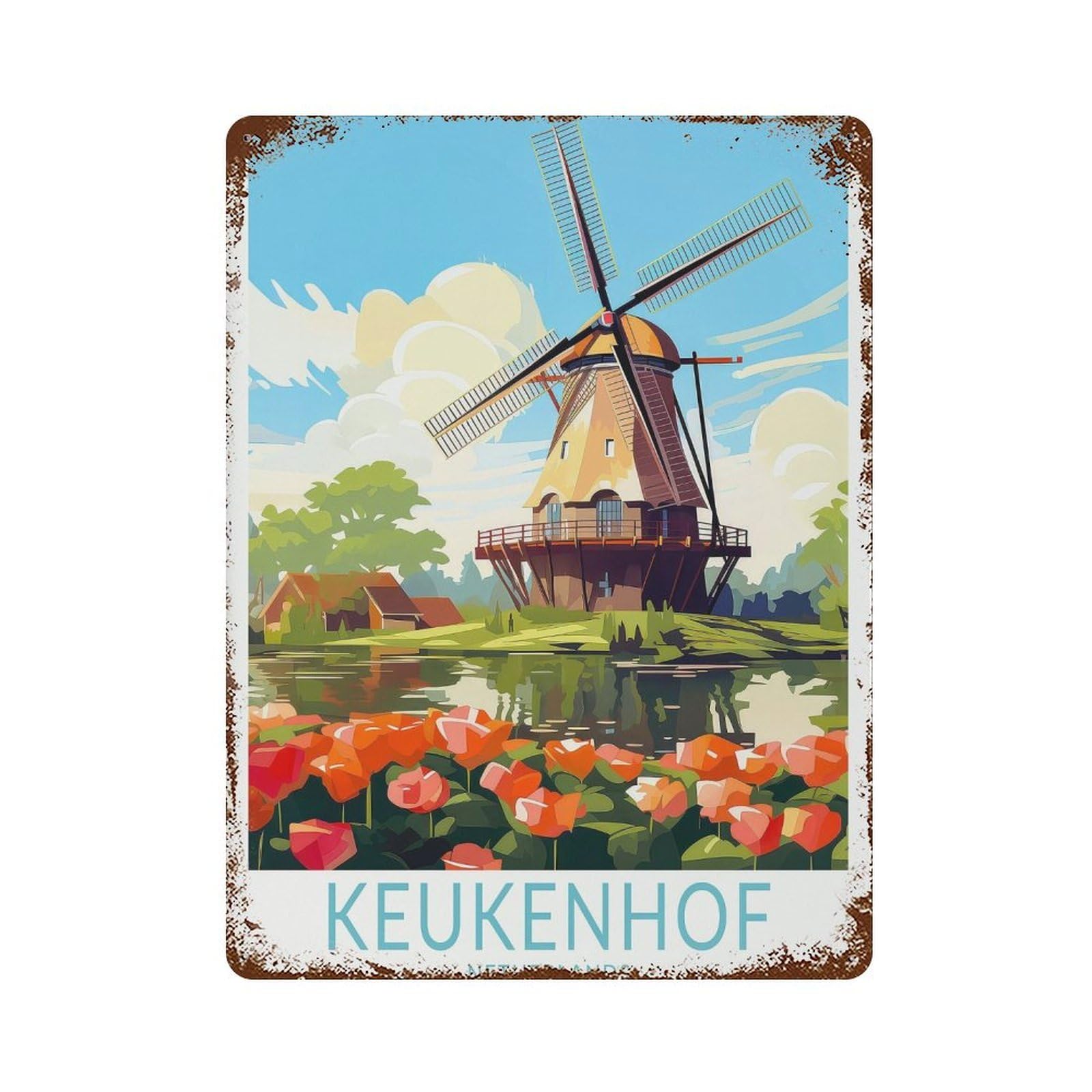 xiaoxiaoshen Keukenhof Travel Netherlands Flower Gardens Honeymoon (2) Wall Decor Art Metal Tin Poster Modern Home Decor Art Home Bar Shop Decorations Vintage Sign 40x30cm
