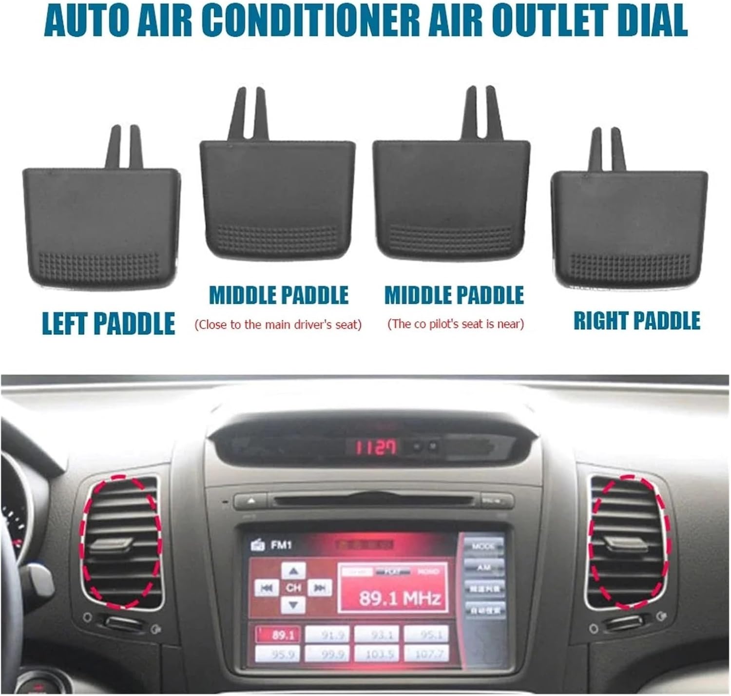 Air Vent Grille Tab Clip Air Conditioner Outlet Repair Kit Fit For Kia Fit For Sorento 2009-2014(Left)