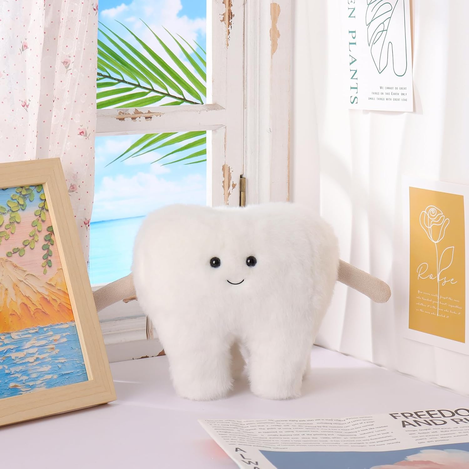 Apricot Lamb Toys Plush White Healthy Tooth Educational Toy Soft Stuffed Tooth 10.5'' image 3