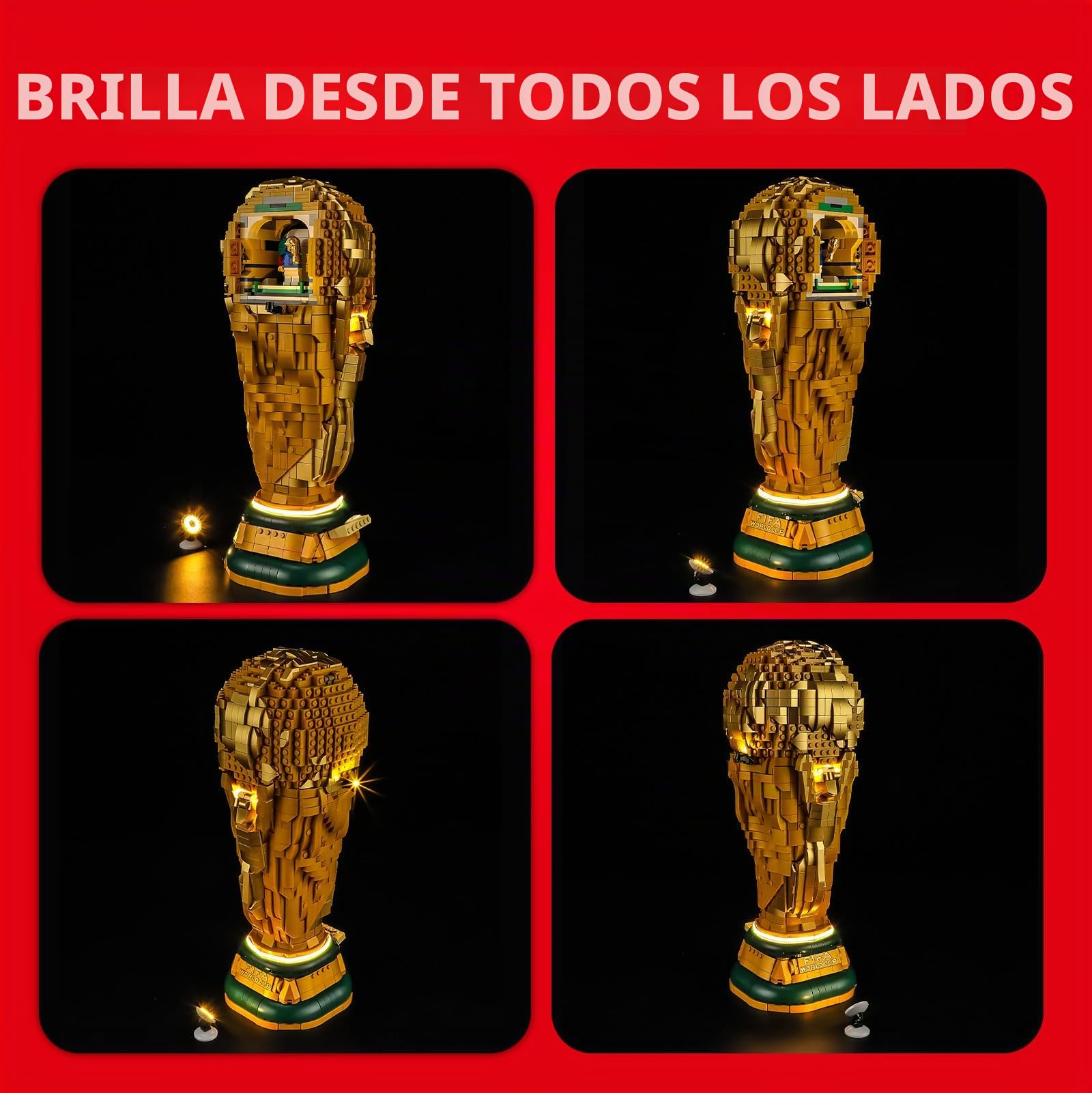 BRIKSMAX Kit de iluminación 2.0 Compatible con ediciones LEGO Trofeo oficial de la Copa Mundial de la FIFA 43020 Juego de construcción de kits de iluminación LED originales (solo accesorios) para