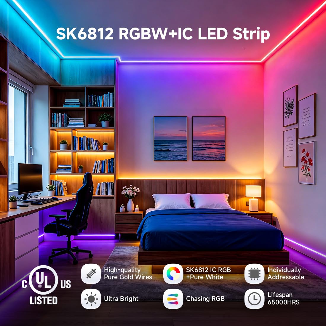 BTF-LIGHTING RGBW RGBWW Warmes Weiß SK6812 (ähnlich WS2812B) 5m 60leds/pixels/m Individuell adressierbar Flexibel 4 farbe in 1 LED Traumfarbe LED Streifen Nicht wasserdicht IP30 DC5V Schwarz PCB