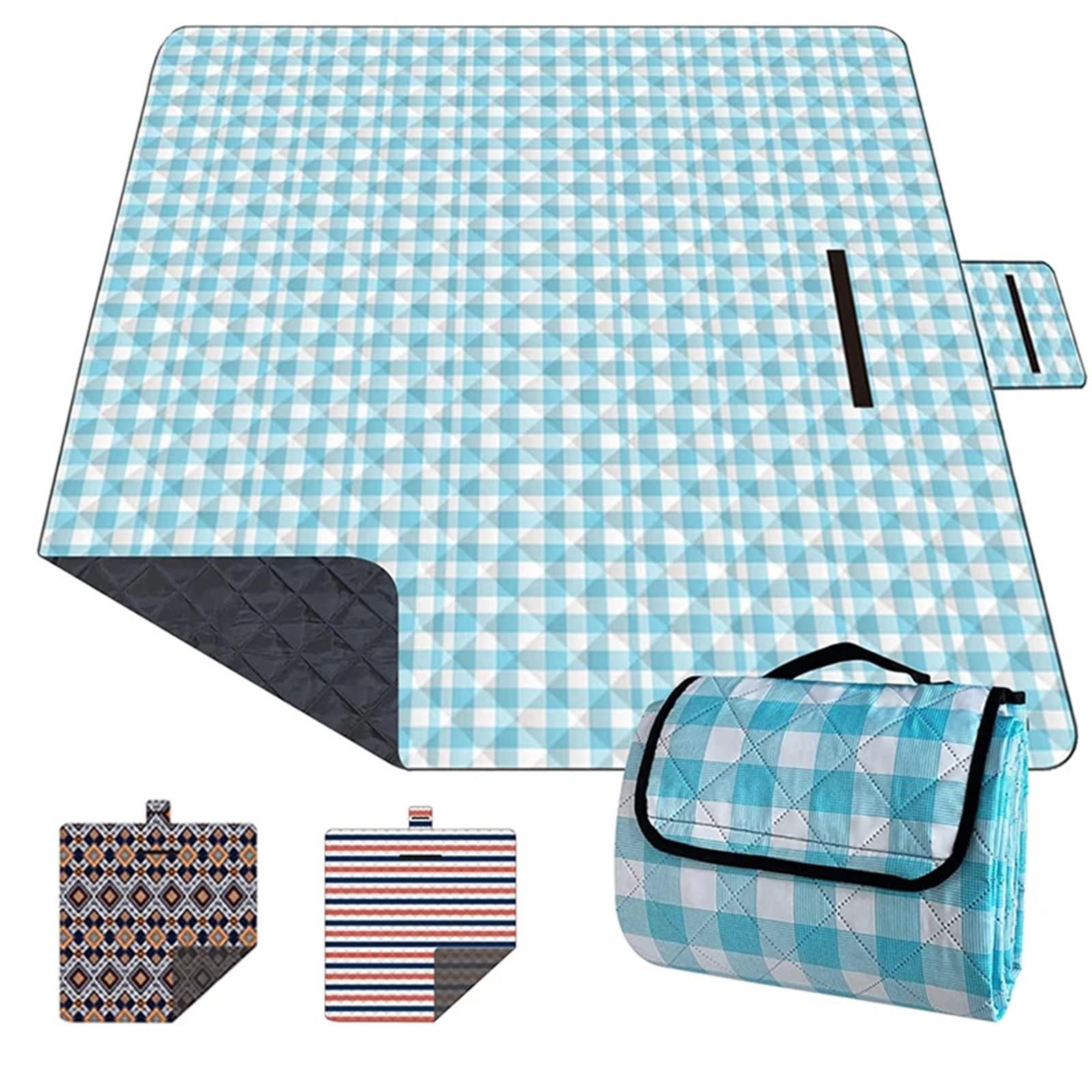 Coperta da Picnic 2x2m Tappetino da Campeggio for Picnic Coperta da Spiaggia Lavabile antisabbia Pieghevole con 3 Strati Parco Escursionismo Cortile Uso Esterno più Grande più Spessa(11)