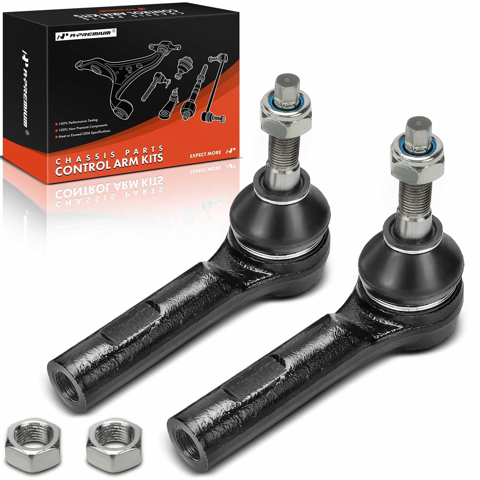 A-Premium 2 x Front Outer Tie Rod Ends Compatible with Ram 1500 2019 2020 2021 2022 2023
