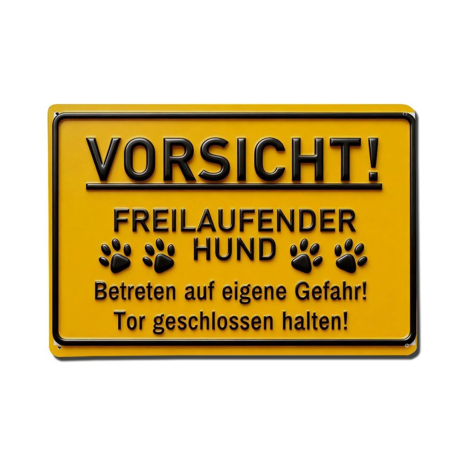 Caution Free-running Dog Entry Danger Gate Vintage Metal Tin Sign Retro Wall Decor, Bar Garage Cafe Kitchen Home Wall Art Poster Decoration 8x12inches