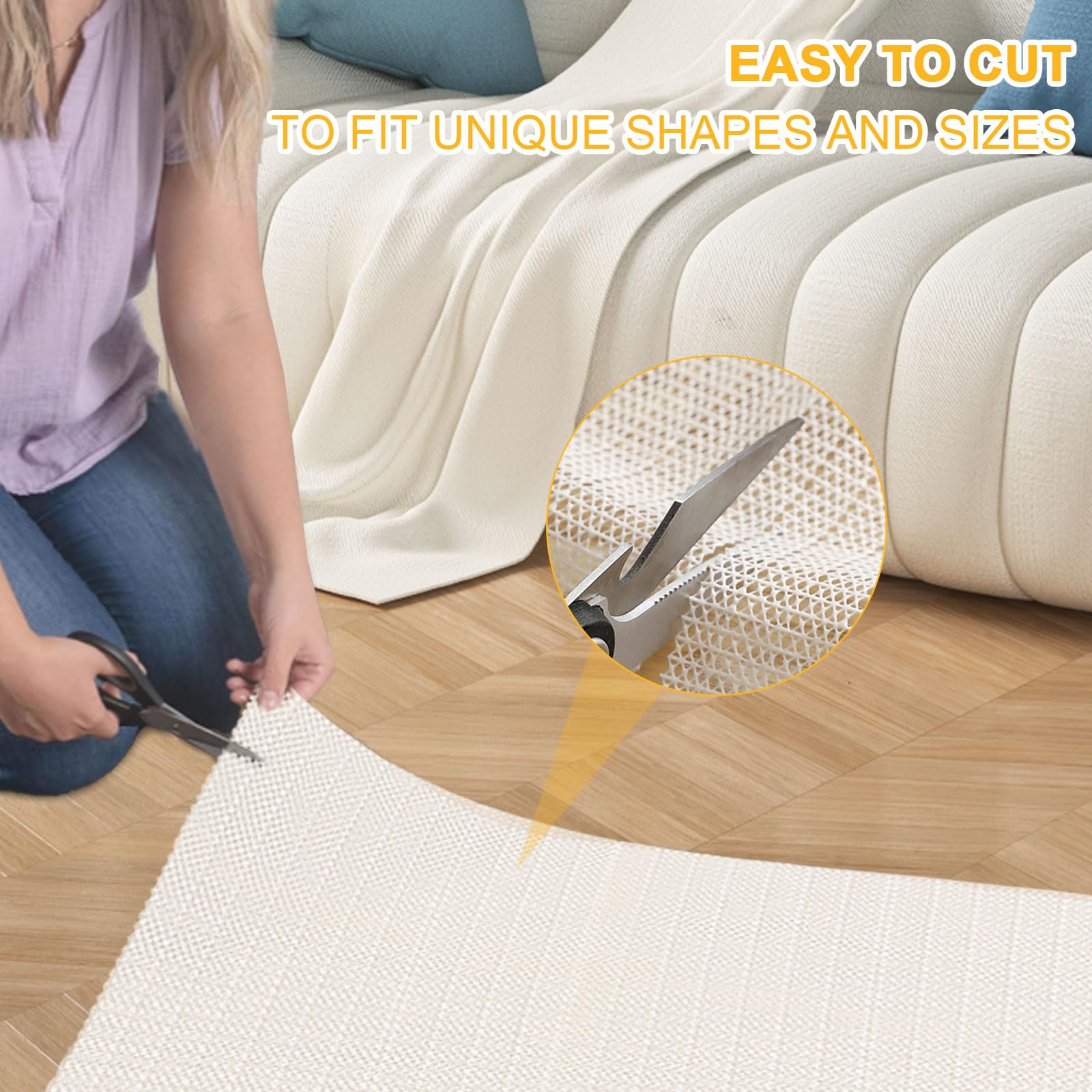 Antisliponderlegger, 200 x 200 cm, antislip, onderlegger voor tapijt, matrassen, op maat te snijden, doe-het-zelf