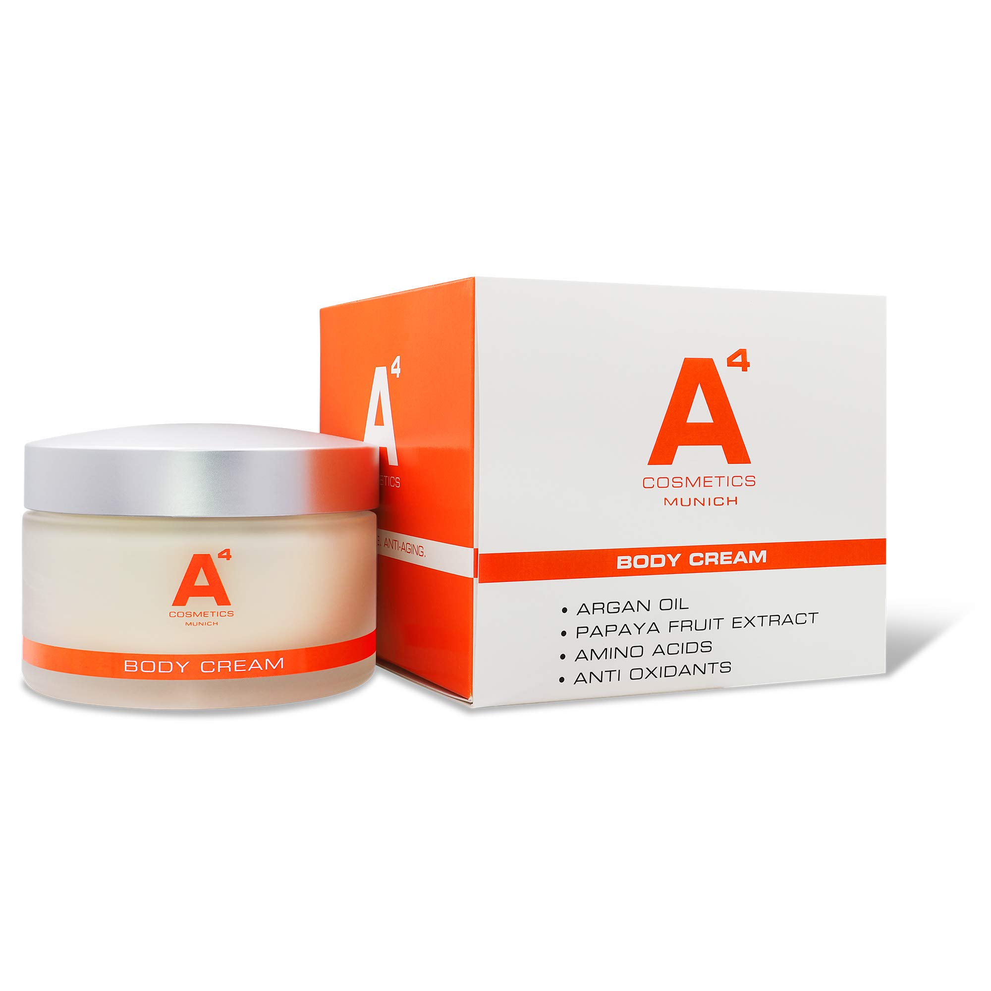 A4 - BODY CREAM | Feuchtigkeitsspendende Anti-Aging Körpercreme (200ml) | bio-zertifiziertes Arganöl