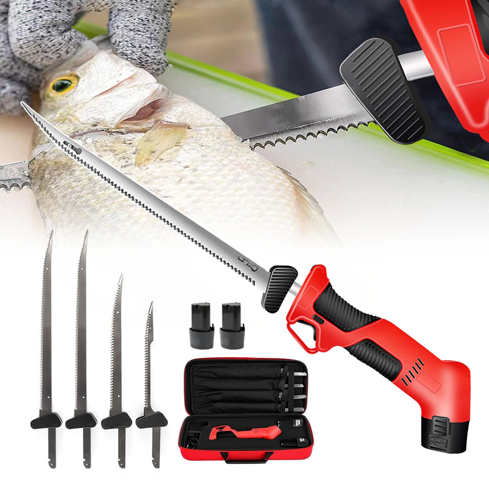 Couteau de cuisine électrique sans fil pour trancher la viande et le poisson sans effort