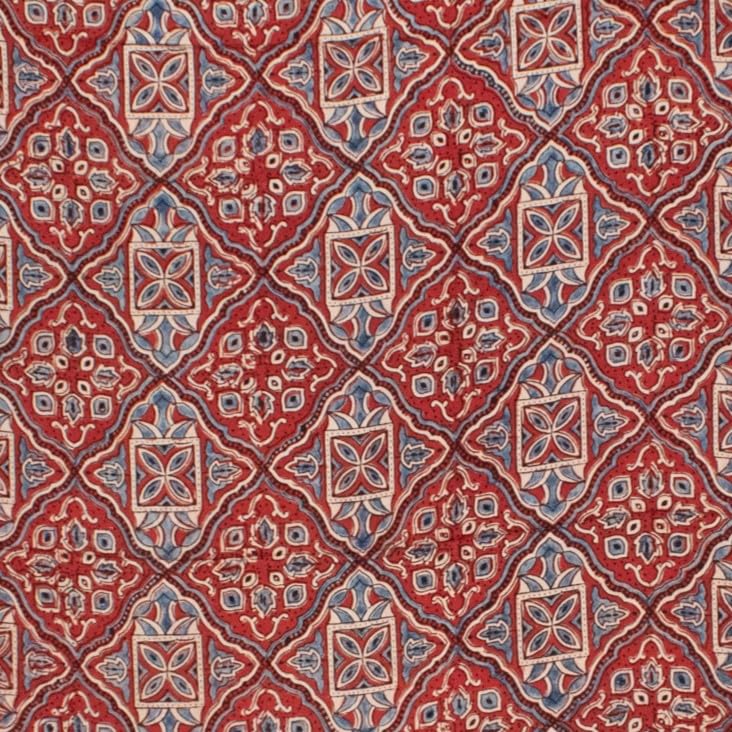 Image of Ethnics of Kutch Womenss Ajrakh Modal Silk Natural Dye Hand Block Print Saree with Blouse Piece - 5.5 Mtr Length