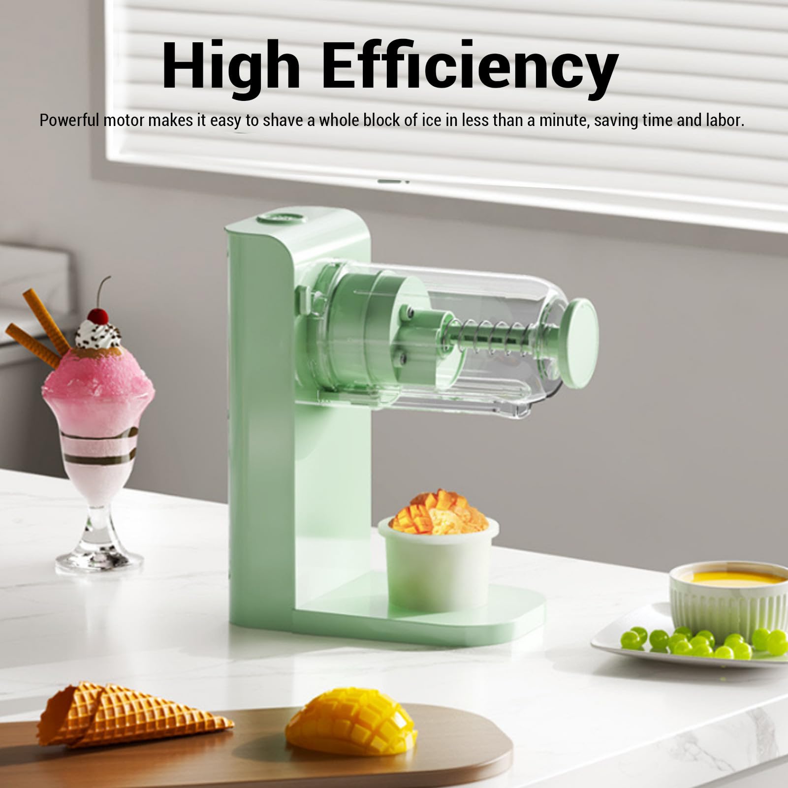 Máquina portátil de cono de nieve, trituradora de hielo comercial, máquina de hielo afeitada eléctrica, afeitadora de hielo recargable de alta eficiencia 13000гpm para uso doméstico y comercial 2