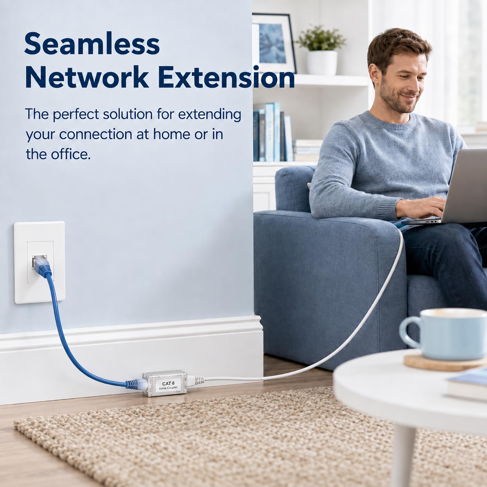 5er RJ45 Kupplung Adapter, Lan Kabel Verlängerung Cat6 Kupplung Ethernet Patchkabel Verlängerung Metall Buchse Goldkontakte geschirmt kompatibel mit Router Switch PC TV PS4 Modem Netzwerk