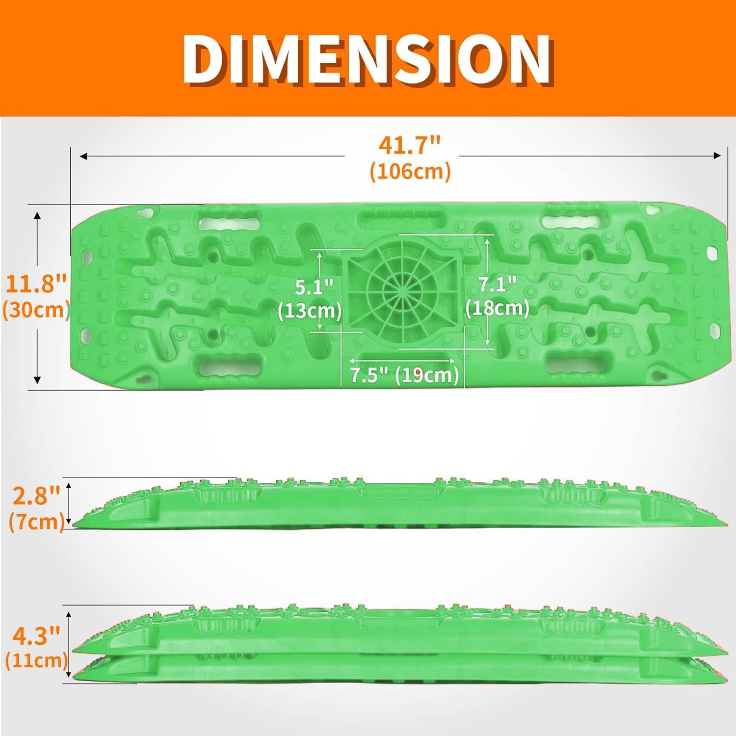 Plaque de Désenlisement Camping Car, 2 Tapis de Piste de Plaque Desensablage,Desensablage 10T, Tapis de Traction pour véhicules Tout-Terrain, Camping-Car, Voiture, Camion échelle de Pneu pour(Noir)