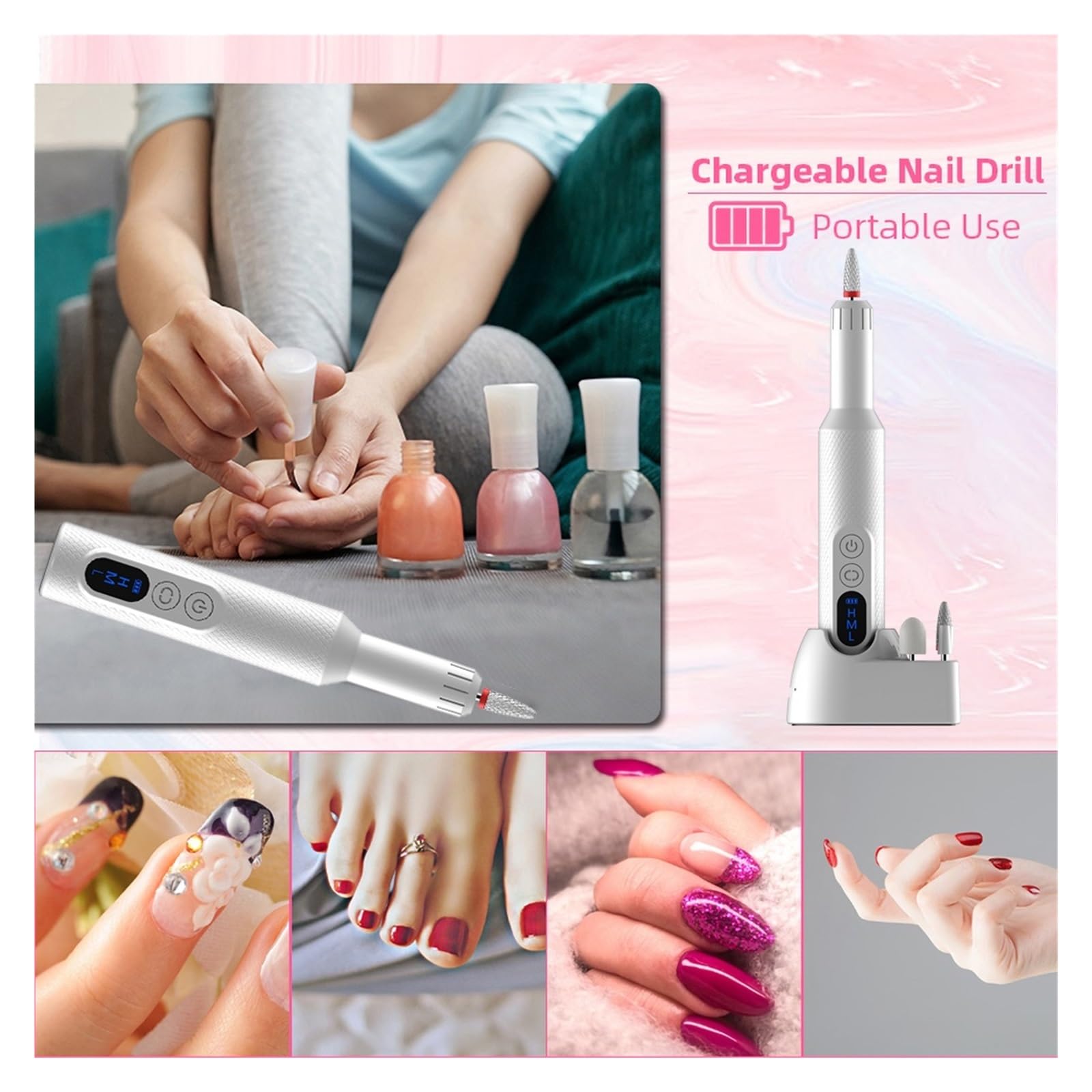 Amazon.co.jp: 電動ネイルケアキット 新しい 18000RPM ワイヤレス