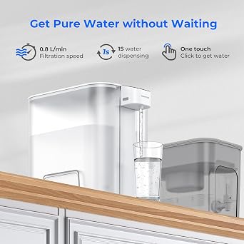 Waterdrop ED04W-L Mega Electric Water Filter Dispenser, Large 27-Cup, White