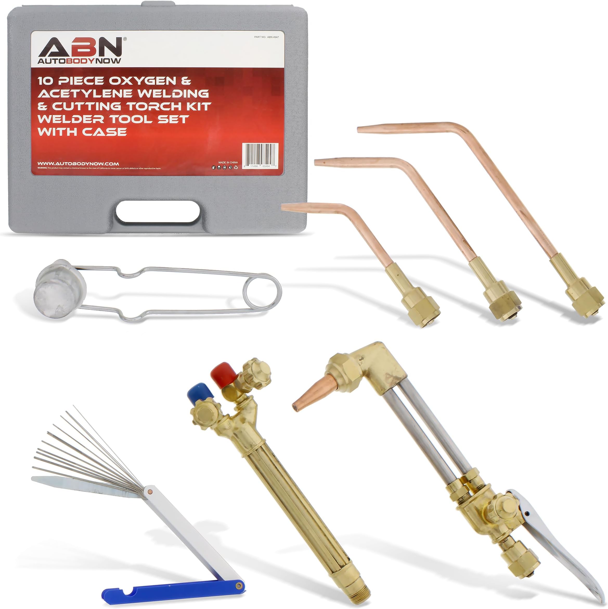 ABN® | Oxygen & Acetylene Torch Kit – 10 Pc Welding Kit Metal Cutting Torch Kit, Portable Cutting Torch Set Welder Tools