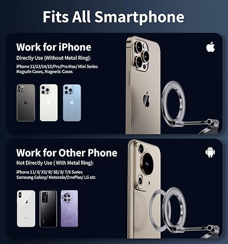 Miniatura 4 de Soporte magnético para teléfono de automóvil, soporte magnético plegable de 360 para todos los teléfonos celulares, soporte de automóvil para