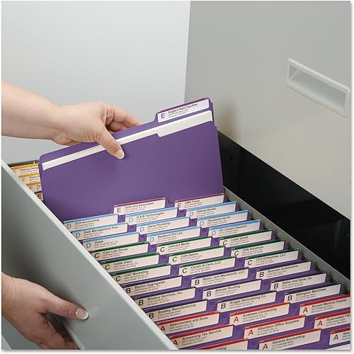 Miniatura 7 de Smead 13034 Carpetas de archivo 13 de corte reforzado con pestaña superior Letra Púrpura 100Caja