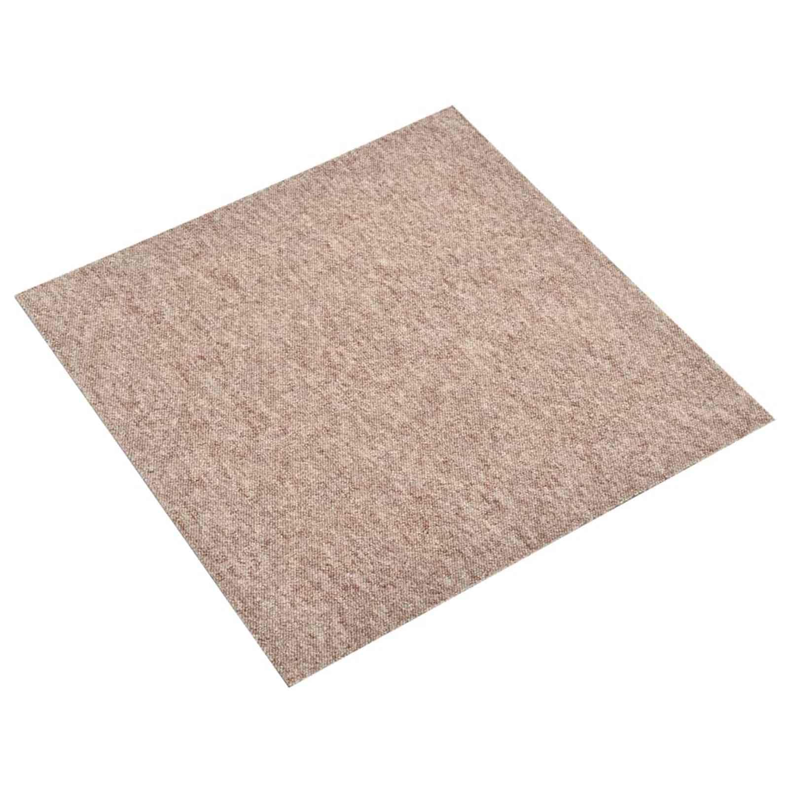 Teppichfliesen Set 20 Stück Beige 50x50 cm 100% Polypropylen Modernes Design Robust und Langlebig für Living Room Bedroom Küche Flur