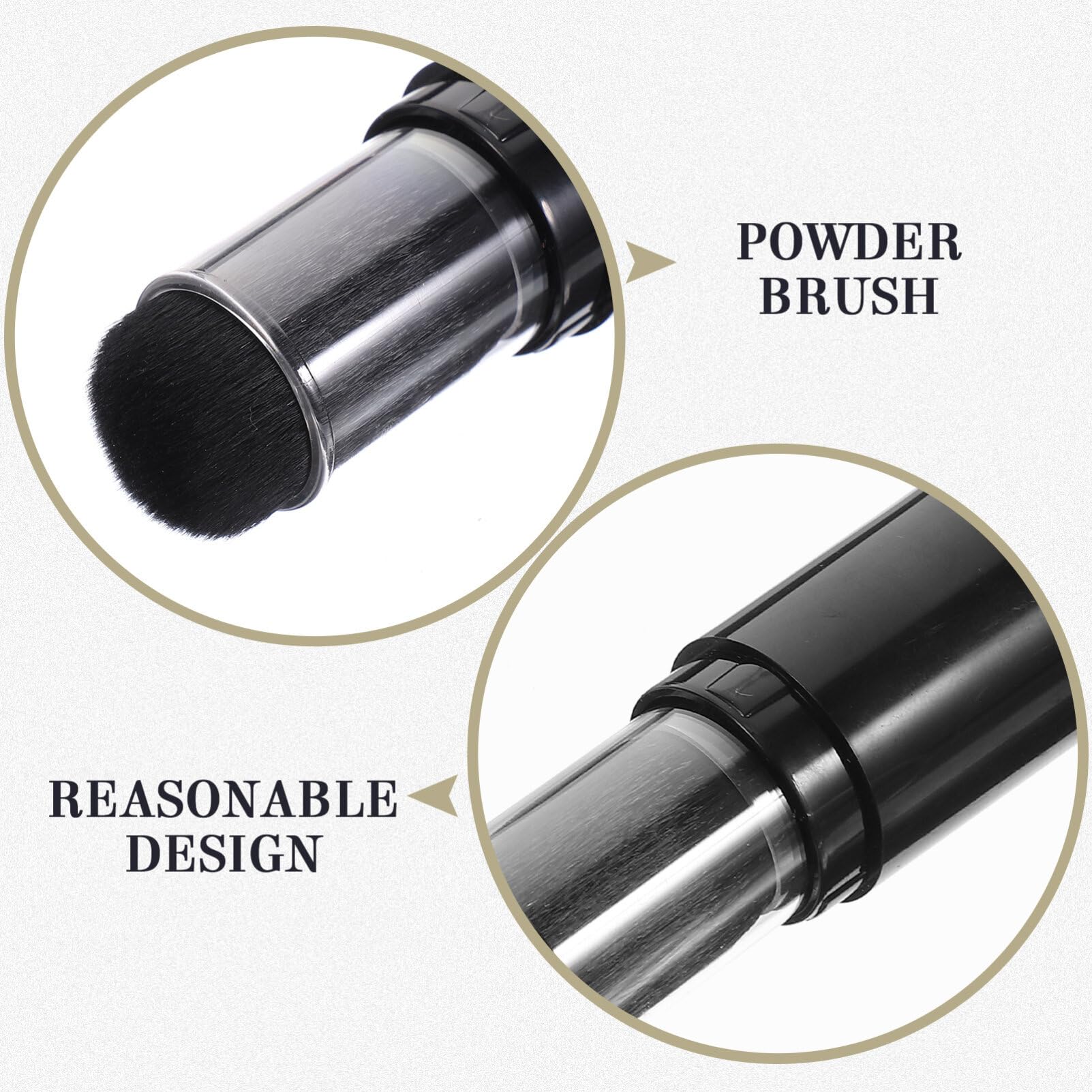 minkissy Refillable Powder Brush Travel Blush with Refillable Loose Powder Bottle Jars for Foundation Blush Setting Contour Powder Cosmetics 2Pcs