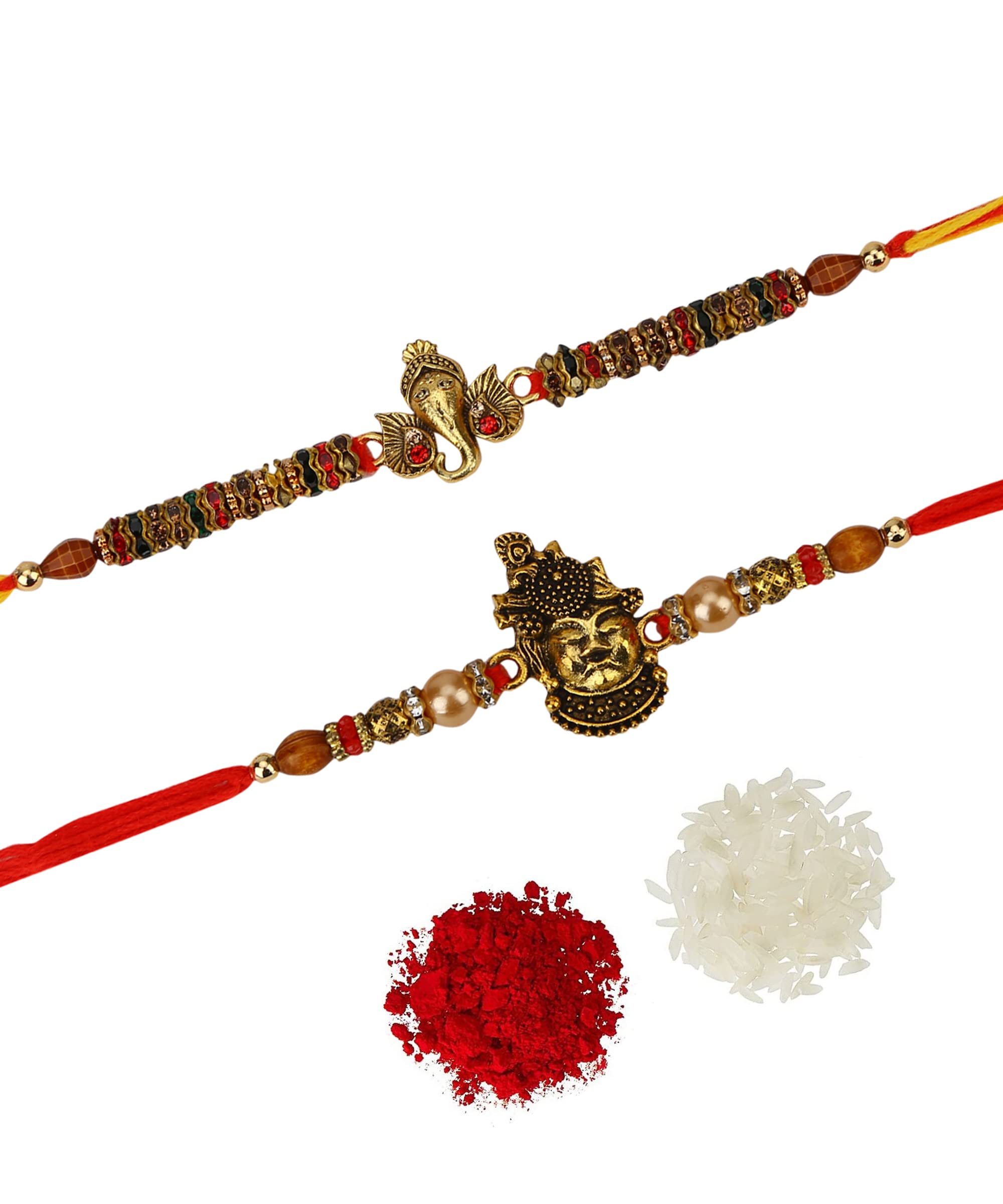 Fresh From Loom Set Of 2-piece Rakhi for Brother with Roli Chawal | Handcrafted-Local Artisian Beading Cords & Threads | Men Rakshabandan Gifts from Sister | Rakhis for Brothers Bhabhi Kids (Set 2 pc) (B0B49VS8YX) Amazon Price History, Amazon Price Tracker