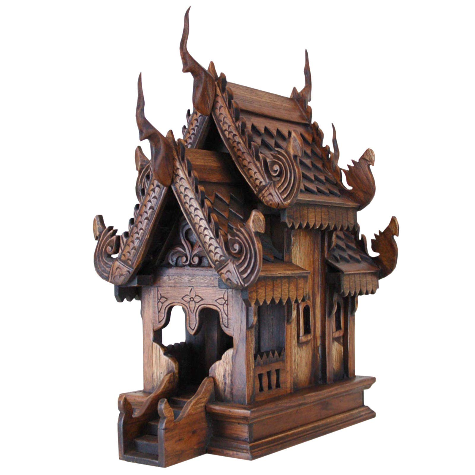echtes thailändisches Geisterhaus original und neu Fang Holzhaus (H:47 x B:22 x T:38 cm)