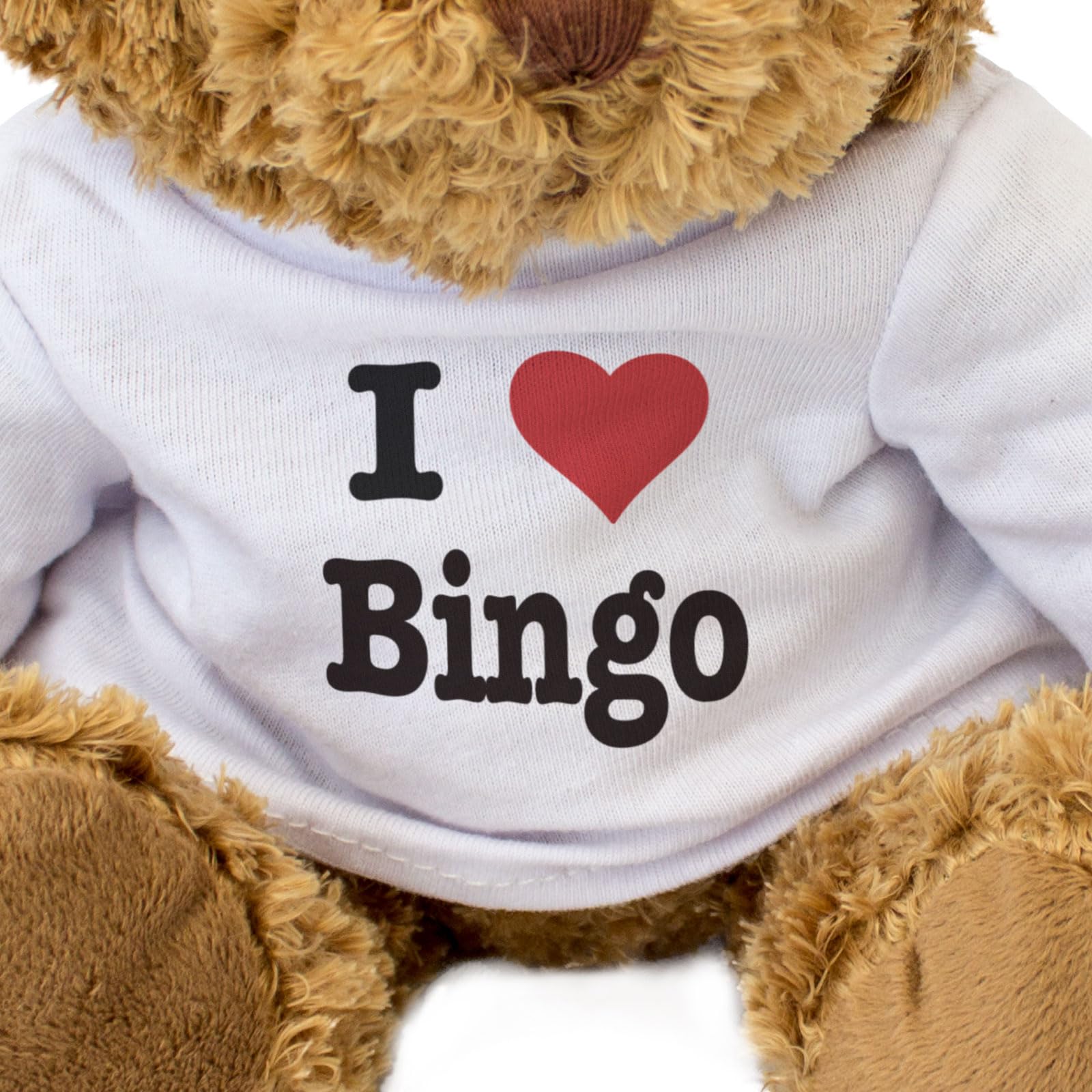 I LOVE BINGO - Teddy Bear - Cute Soft Cuddly Adorable - Gift Present, Brown - Image 3