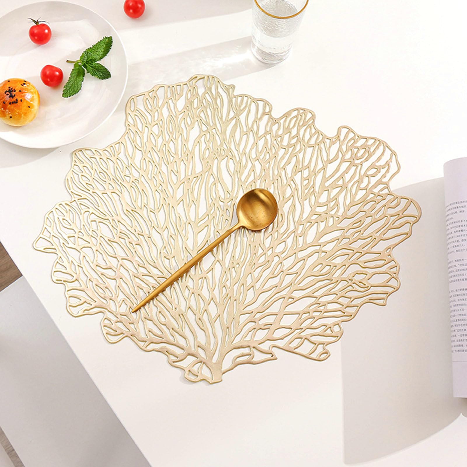 Mantel americano lavable árbol, juego de 10 manteles individuales antimanchas, árbol irregular vacío, manteles individuales PVC antideslizantes resistentes al calor, para mesa de cocina