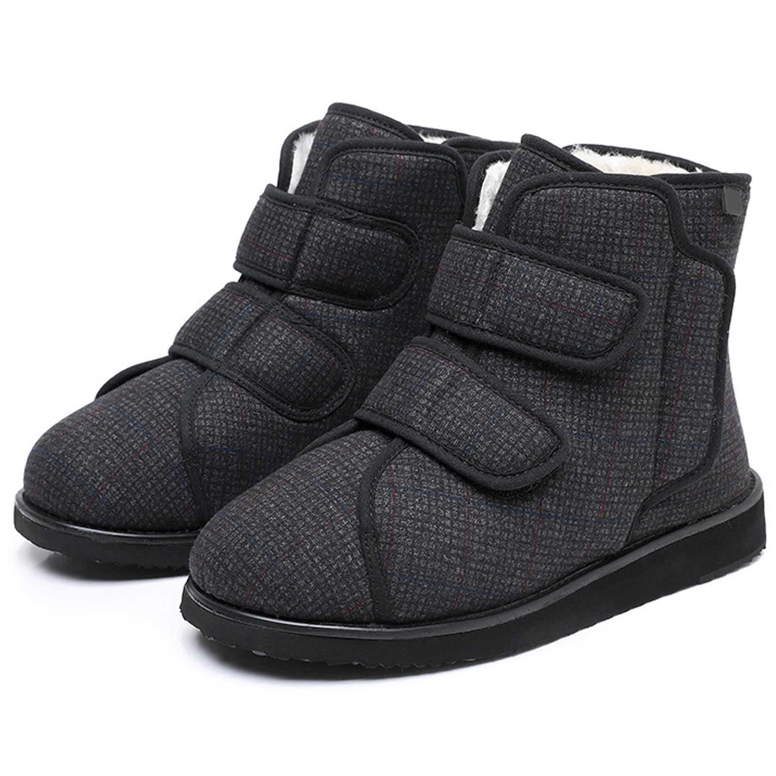 Stivali Ortopediche Uomo Donna, Invernali Caldo Peluche Regolabile Scarpe, Pantofole in Feltro Per Piedi Larghi, Suola in Memory Foam per Anziani