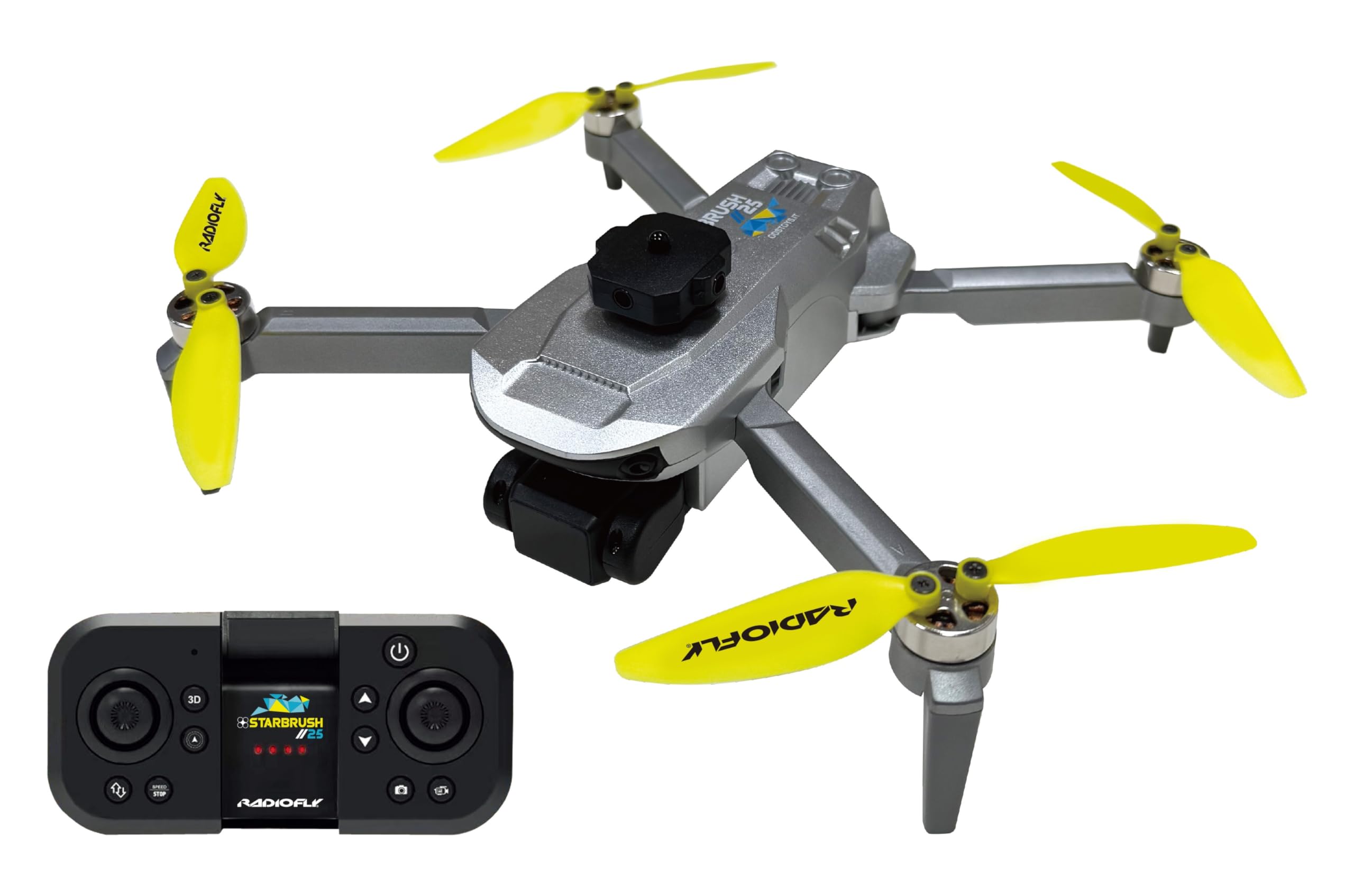 Radiofly Star Brush // 25 RC Drone 2,4 Ghz 8 funkcji, stoper, wspomagany start i lądowanie, 3 prędkości, silniki BRUSHLESS przeciw przegrzaniu opakowanie drona