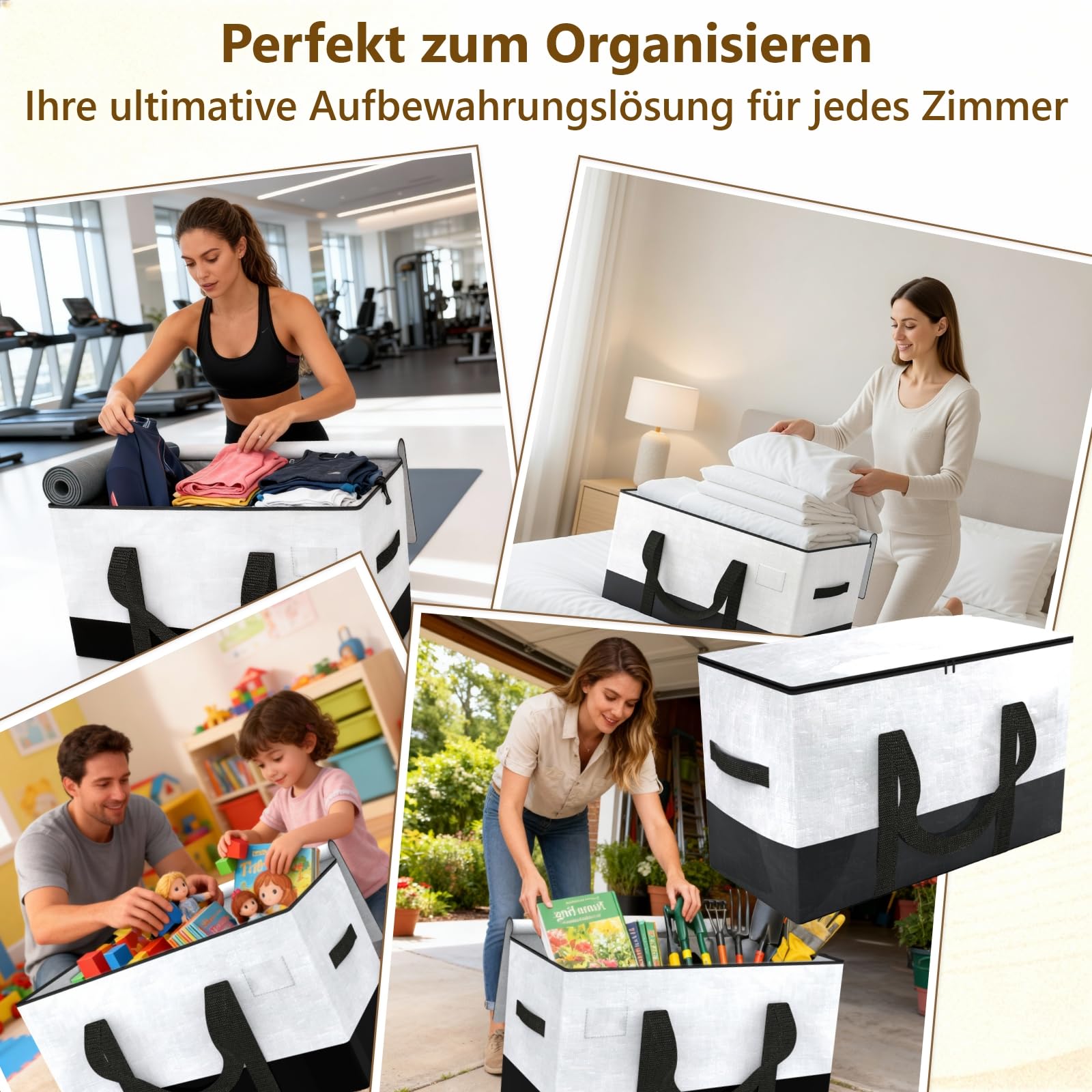 8-Pack Aufbewahrung Kleidung, Kleidung Aufbewahrung, Umzugskisten | Aufbewahrungstasche mit Griffe & Deckel für Kleidung Bettzeug Bettdecken Umzug Reisen,Alternativen zu Umzugskartons