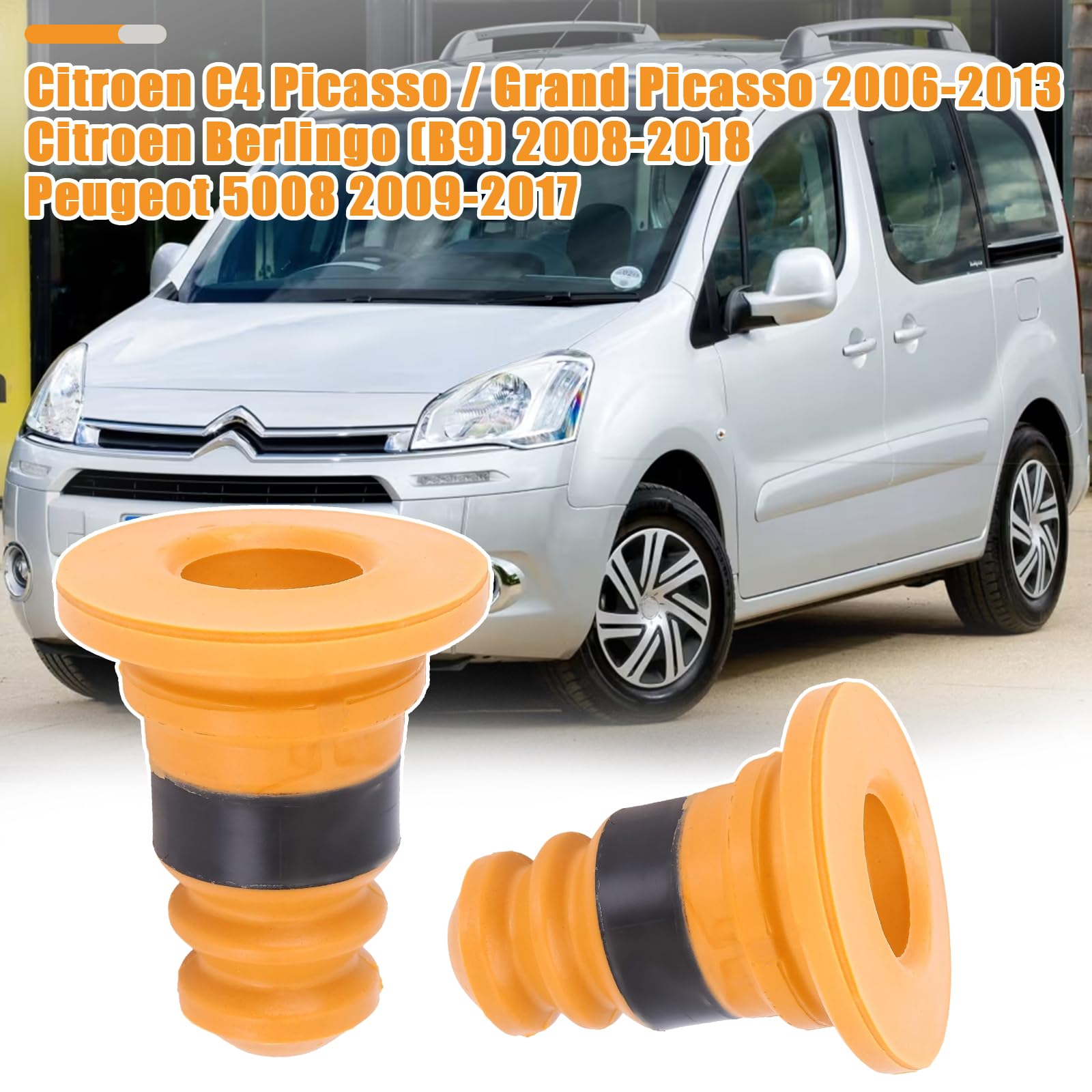 Anschlagpuffer Gummilager Kompatibel mit Citroen Berlingo 2008-2018 Federung Hinterachse Gummi Stoßdämpfer Geräuschreduzierung Kompatibel mit C4 Peugeot 5008 2009-2017 516690 A9C013MT