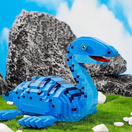 Miniatura 5 de Larcele Juego de dinosaurios de bloques de construcción de micro bloques de construcción, mini ladrillos de juguete de construcción 3D, 1004 piezas