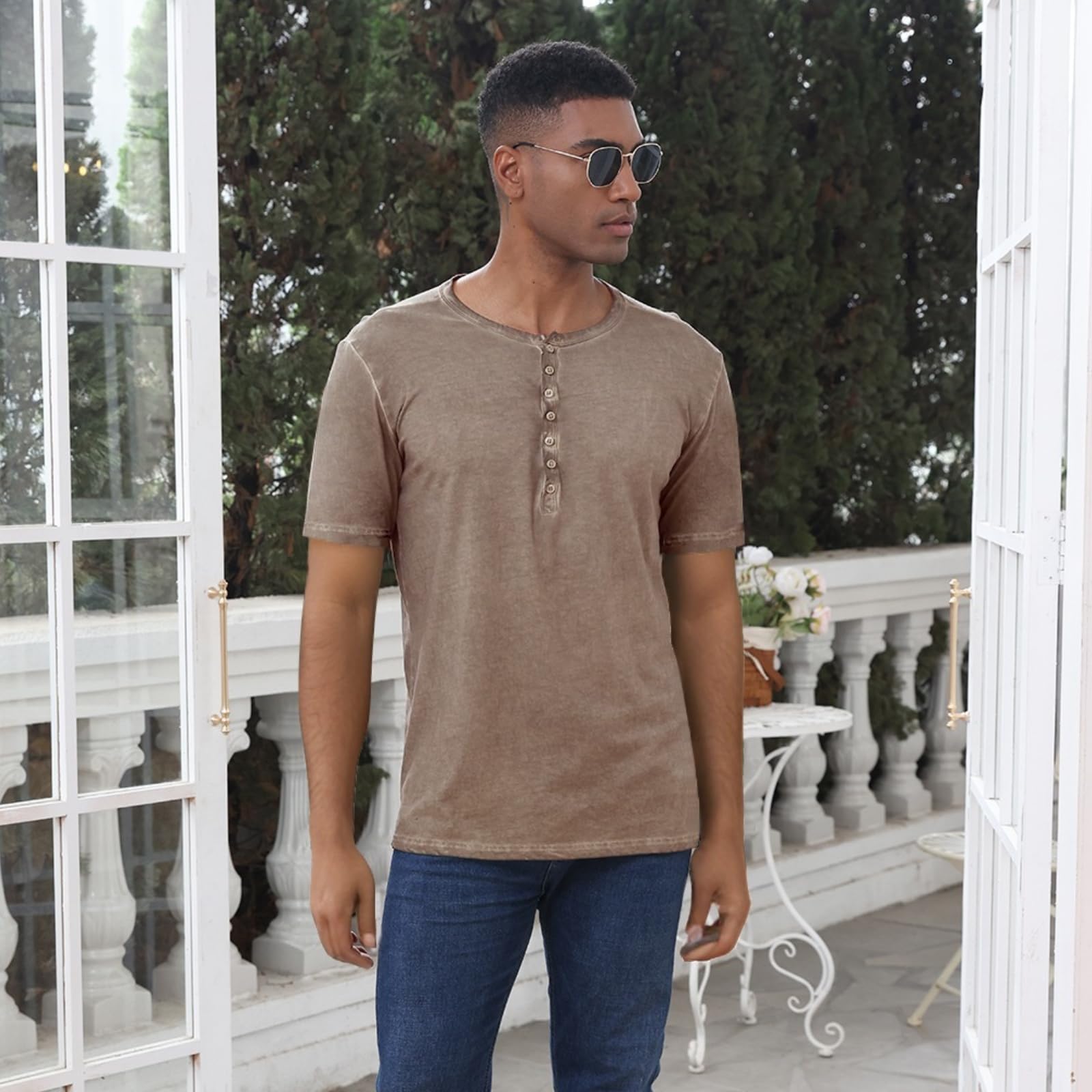 YawYews Maglia Manica Lunga Uomo Maglietta Cotone Uomo T Shirt Manica Lunga Aderente Lunghe Vintage retrò M-3XL