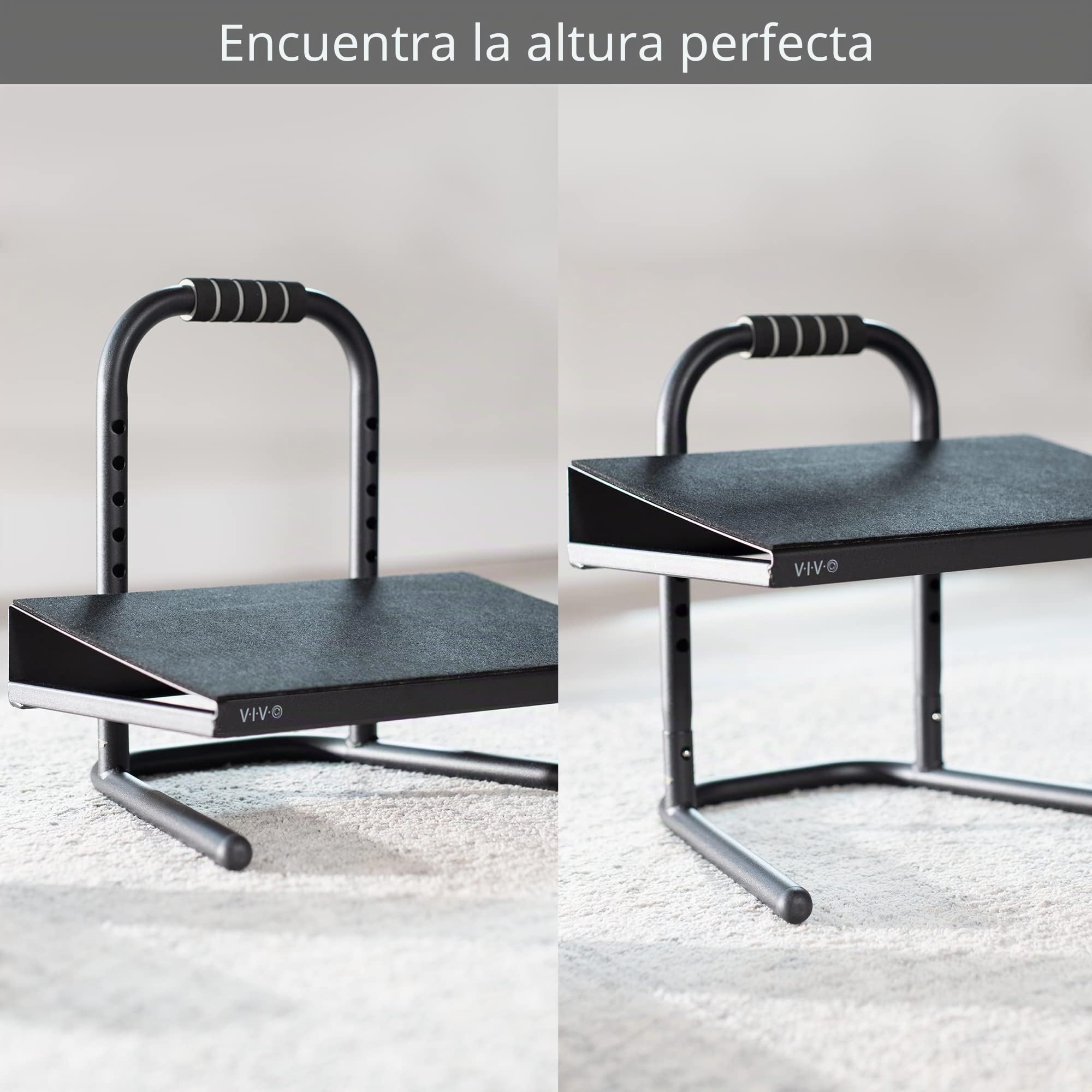 VIVO Plataforma ergonómica negra de altura ajustable para reposapiés para escritorios de pie (STAND-FT01)
