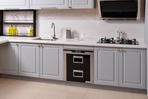 Miniatura 3 de 10 pomos de cristal para gabinete, pomos de diamante de 1-38 pulgadas (1.378 in), pomos incrustados con 17 cristales de diamante, color dorado. (10,