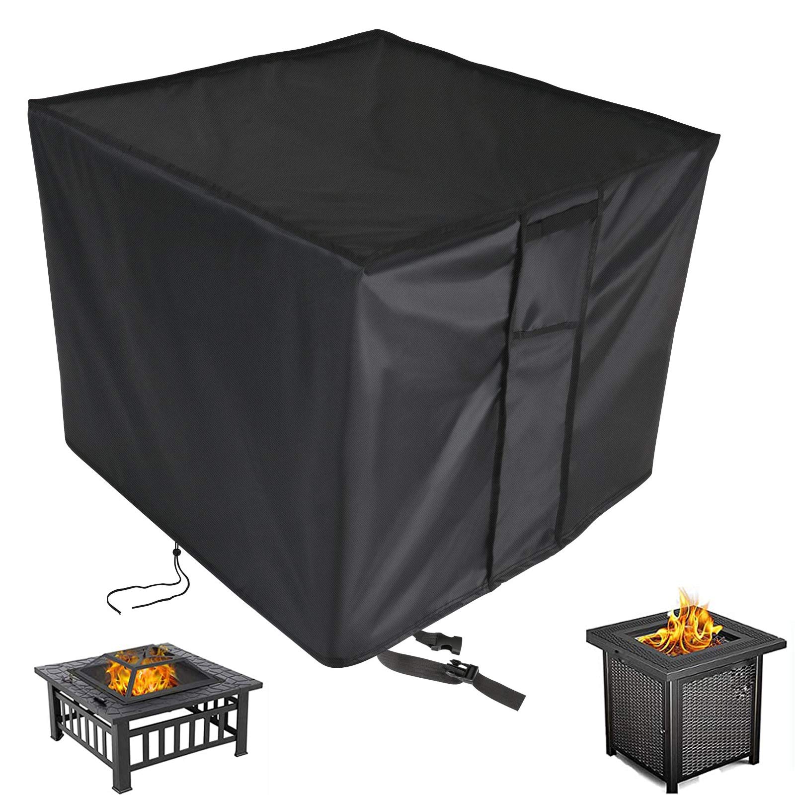 Aidetech Fire Pit Cover Square, Outdoor Heavy Duty Waterproof Gas Table Propane Firepit Covers, 28”x28”x25”