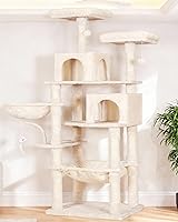 Vista 19 de Heybly - Árbol para gatos con juguete, torre condominio para gatos de interior, casa para gatos con percha acolchada de felpa, hamaca acogedora